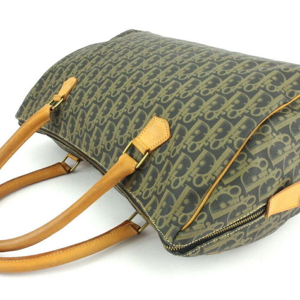 DIOR Boston bag Trotter beige PVC ~ leather Authentic used - Picture 3 of 7